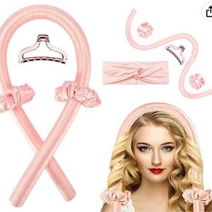 Satin heatless curling set